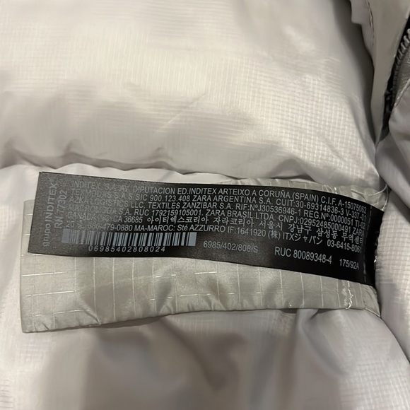 Zara Men Light Grey Silver Puffer Puff Jacket Coat S dnwr Outerwear Winter Ski S - Picture 7 of 9